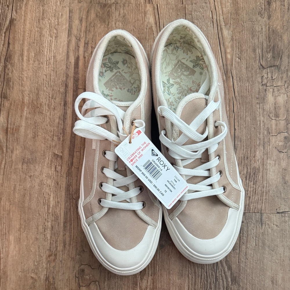 Roxy Tan and White Sneakers - 12
